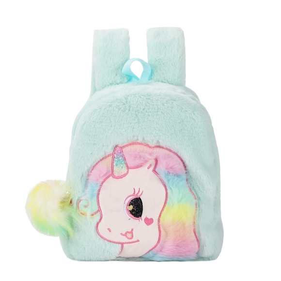 Cute Plush Unicorn Toddler Mini Travel Bag Princess Plush Backpack for Girls 1-6 - Picture 14 of 14